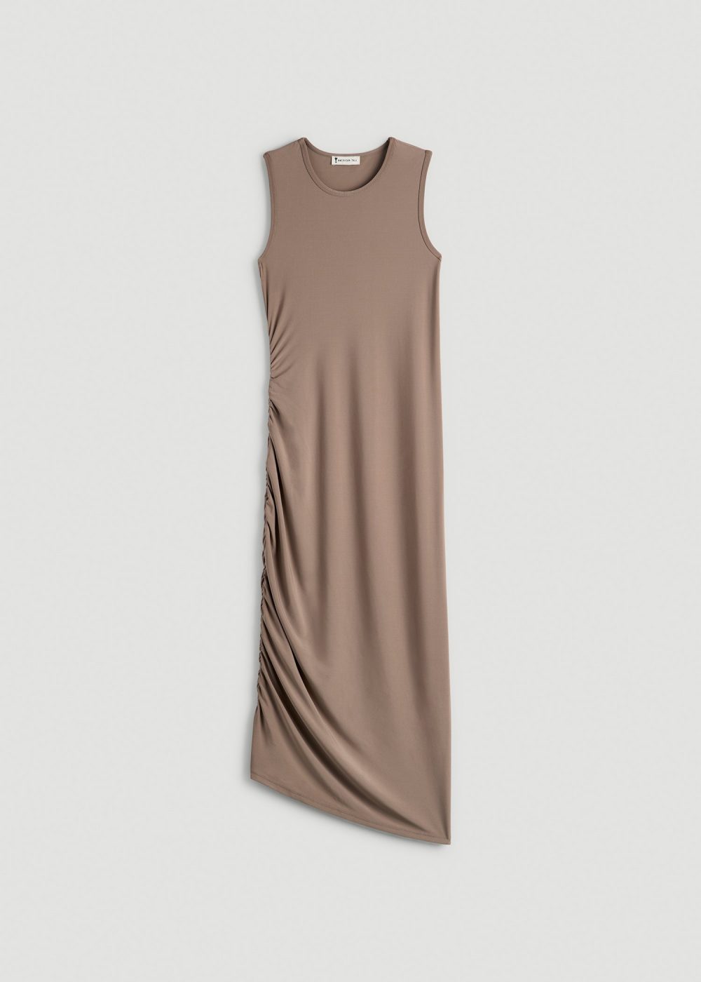 Ruched Jersey Midi Dress for Tall Women in Dark Sand - Image 6