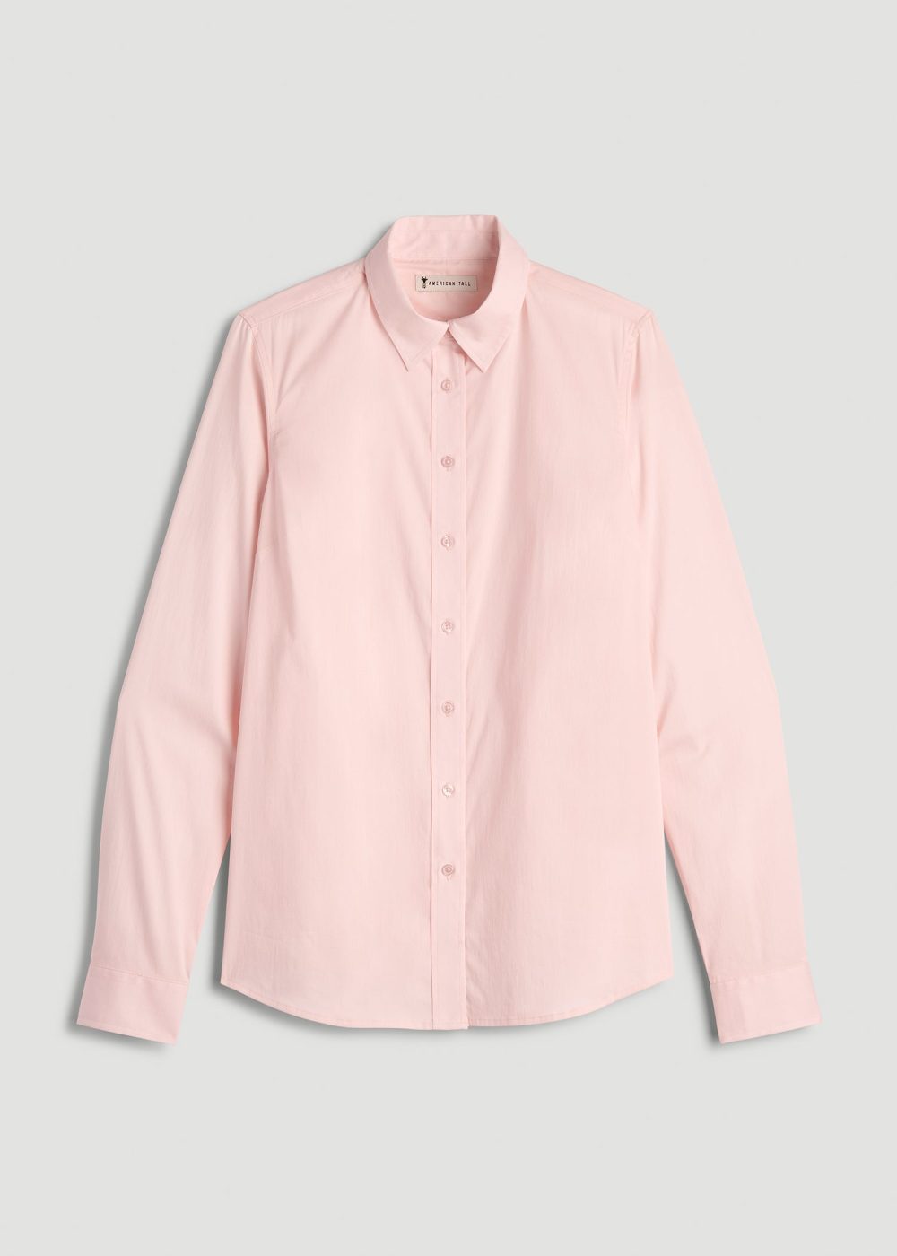 Slim Fit Button Up Women's Tall Shirt in Barely Pink - Image 6