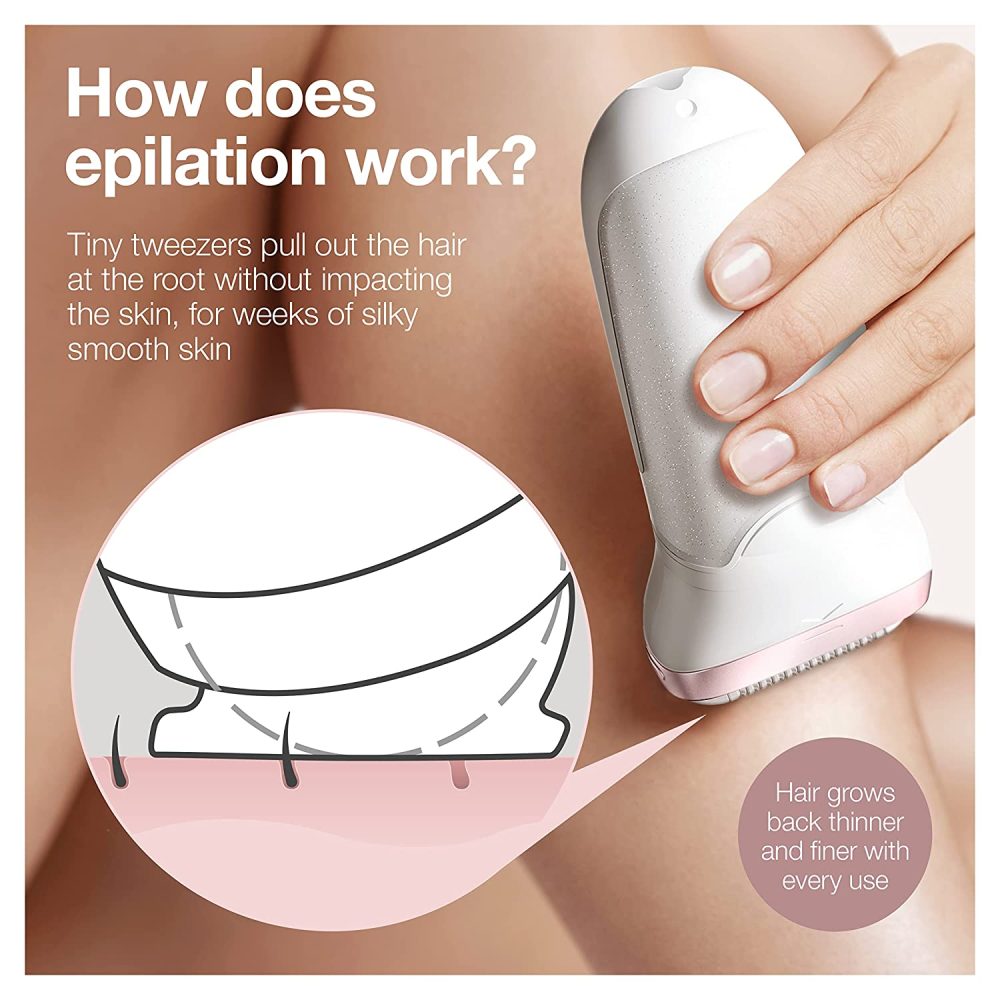Epilator Silk-épil 9 9-720, Hair Removal for Women, Wet   Dry, Womens Shaver   Trimmer, Cordless, Rechargeable - Image 5