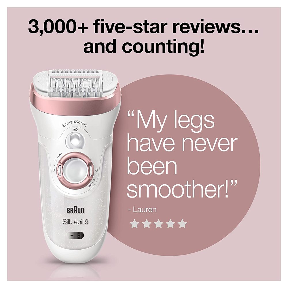 Epilator Silk-épil 9 9-720, Hair Removal for Women, Wet   Dry, Womens Shaver   Trimmer, Cordless, Rechargeable - Image 7