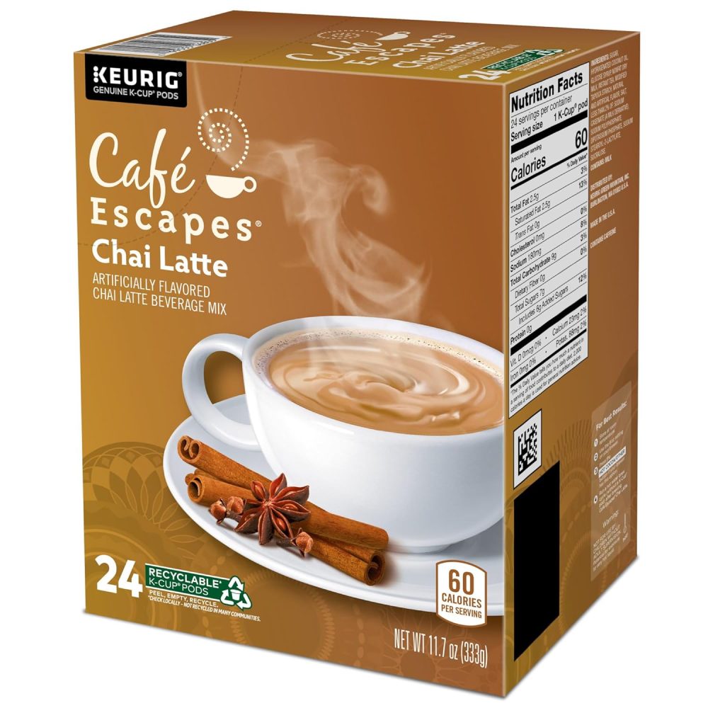 Cafe Escapes Chai Latte Keurig Single-Serve K-Cup Coffee Pods, 96 Count (4 Packs of 24) - Image 4