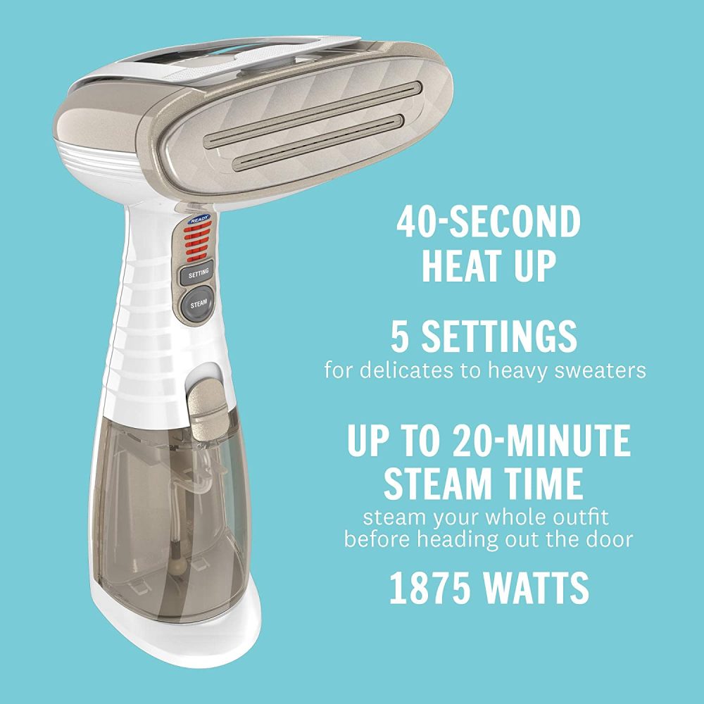 Conair Turbo Extreme Steam Hand Held Fabric Steamer, White/Champagne, One Size - Image 3