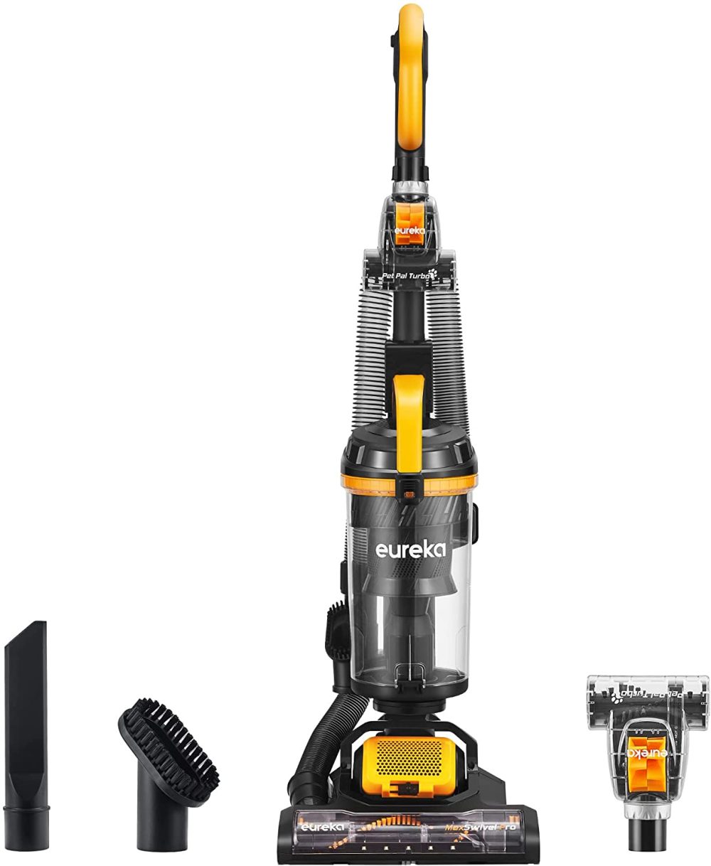 EUREKA Upright Vacuum Cleaner with Pet Tool, Swivel Steering for Carpet and Hard Floor, MaxSwivel Pro, Yellow