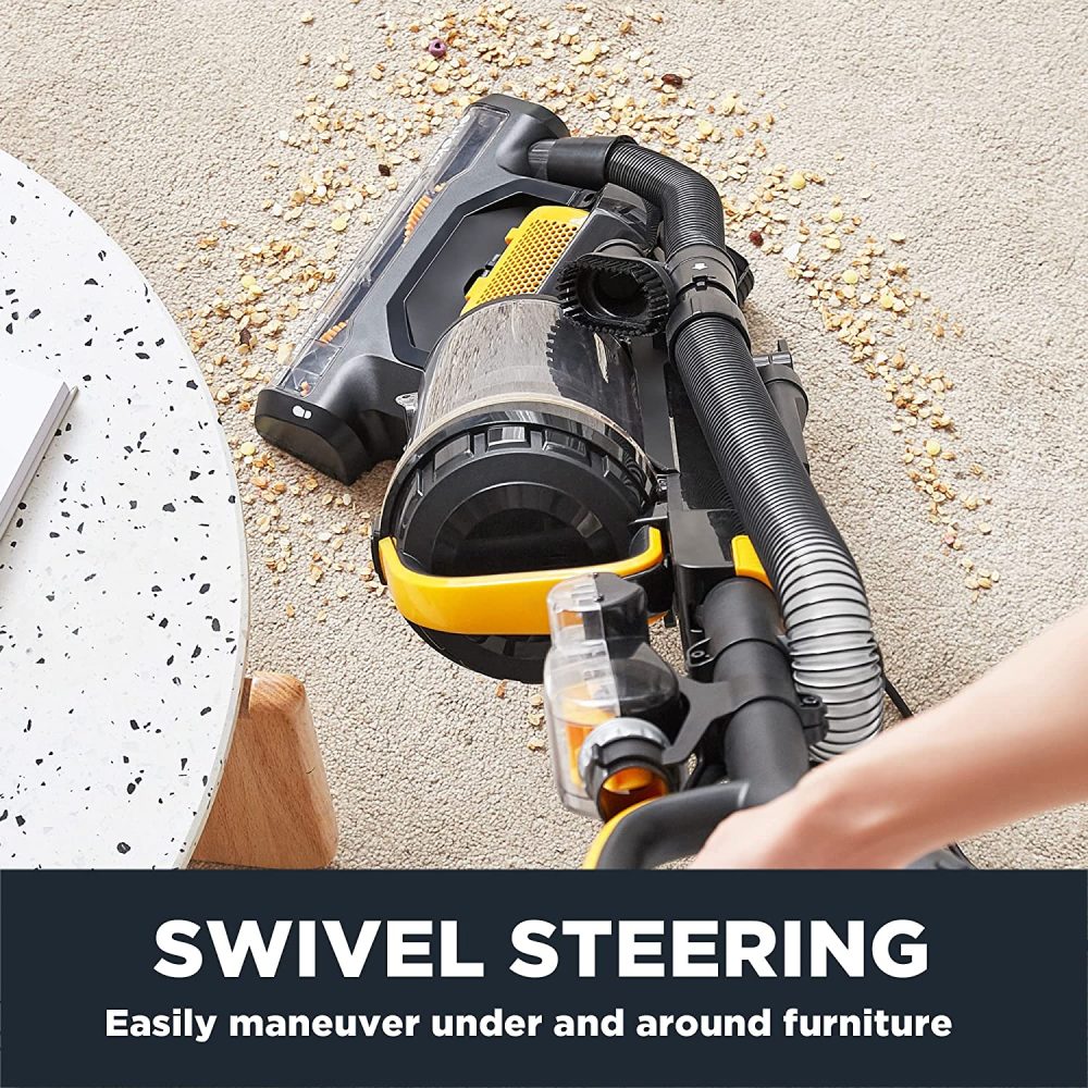 EUREKA Upright Vacuum Cleaner with Pet Tool, Swivel Steering for Carpet and Hard Floor, MaxSwivel Pro, Yellow - Image 4