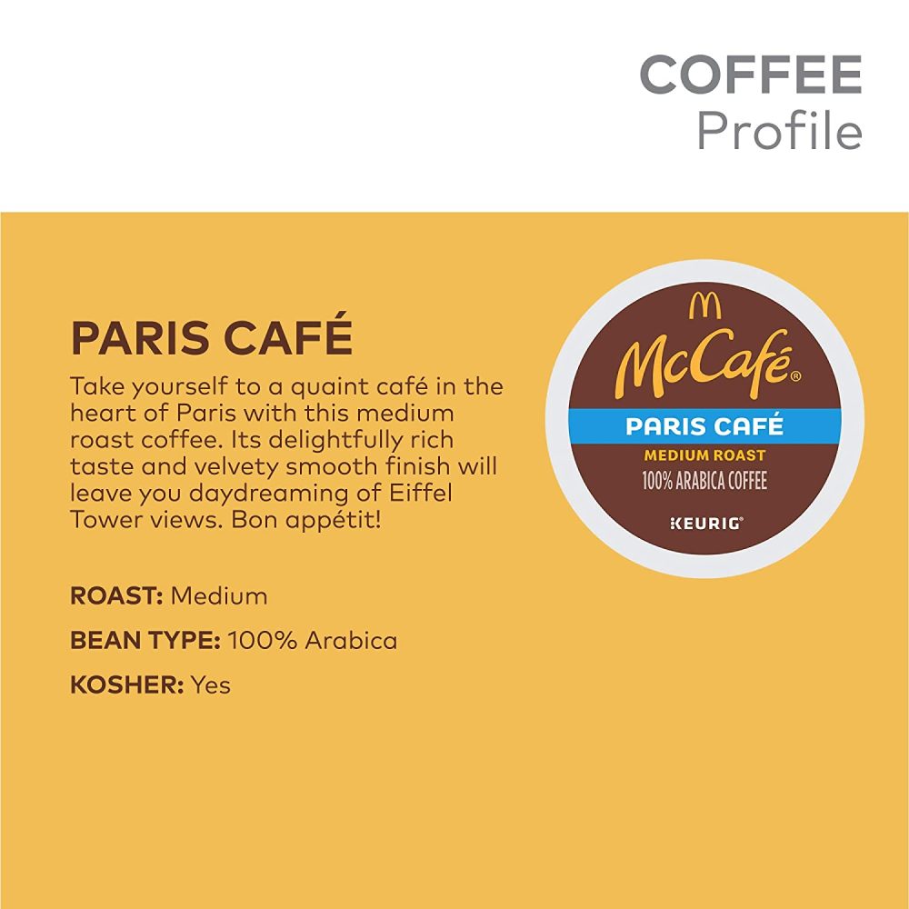 McCafe Paris Café Single Serve Coffee Keurig K-Cup Pods Medium Roast Coffee 96 Count - Image 3