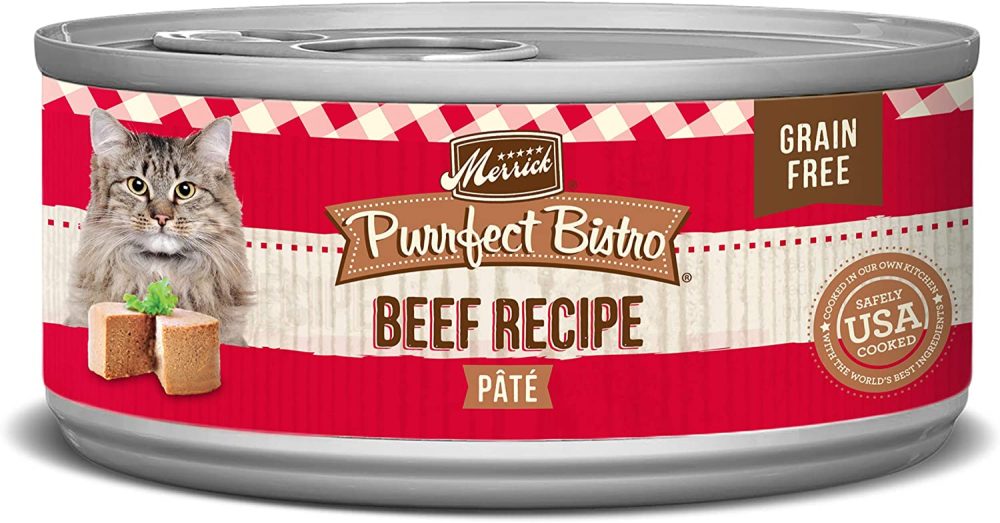 Merrick Purrfect Bistro Grain Free Canned Wet Cat Food   Beef Pate   5.5 Ounce (Pack of 24)