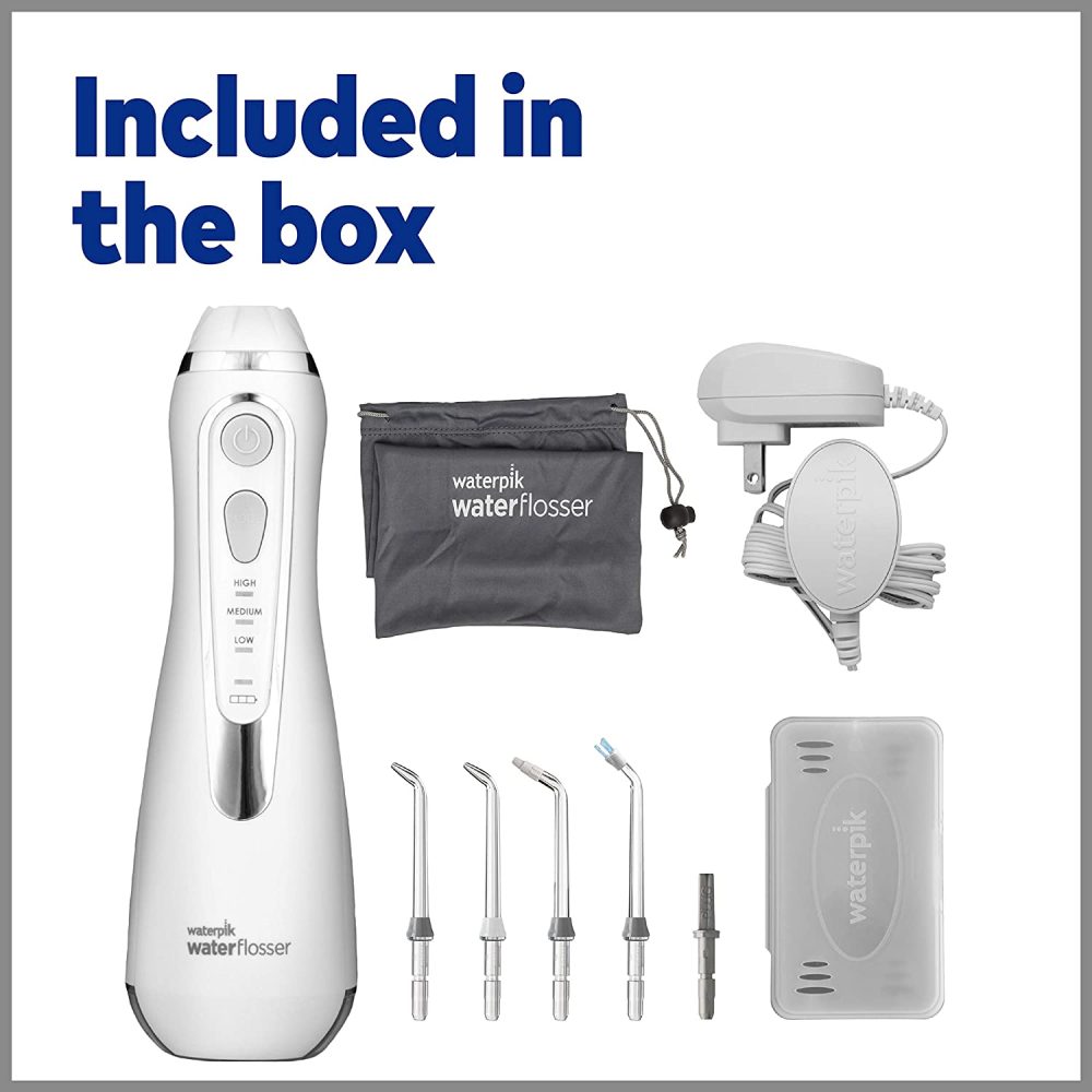 Waterpik Cordless Advanced Water Flosser For Teeth, Gums, Braces, Dental Care With Travel Bag and 4 Tips, ADA Accepted, Rechargeable, Portable, and Waterproof, White WP-560 - Image 6