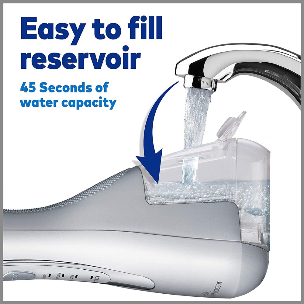Waterpik Cordless Advanced Water Flosser For Teeth, Gums, Braces, Dental Care With Travel Bag and 4 Tips, ADA Accepted, Rechargeable, Portable, and Waterproof, White WP-560 - Image 9