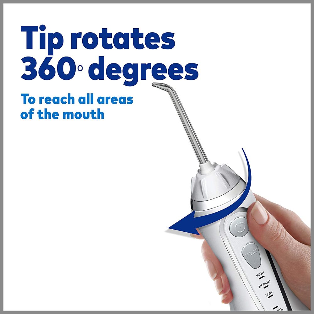 Waterpik Cordless Advanced Water Flosser For Teeth, Gums, Braces, Dental Care With Travel Bag and 4 Tips, ADA Accepted, Rechargeable, Portable, and Waterproof, White WP-560 - Image 10