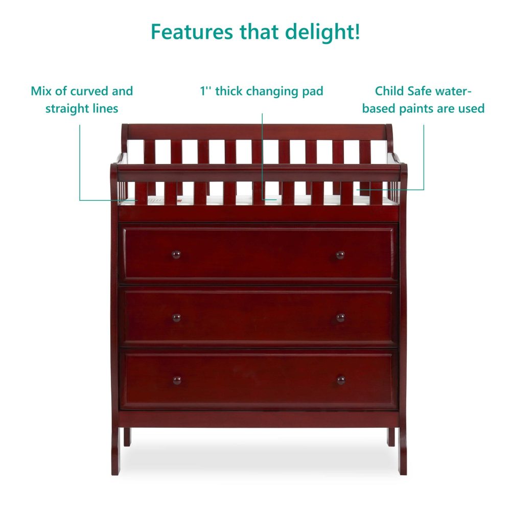 Dream On Me Marcus Changing Table And Dresser, Cherry - Image 5