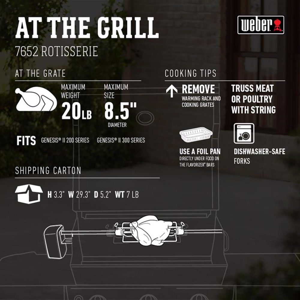 Genesis 300 Series Stainless Steel Grill Rotisserie 42.1 in. L X 4.4 in. W 1 pk - Image 5