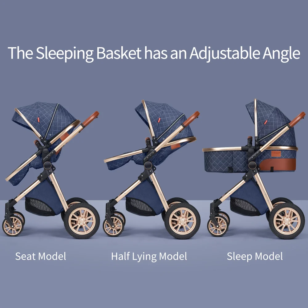 B.Childhood High Landscape Baby Stroller Folding Reversible Seat,Unisex,Blue - Image 11