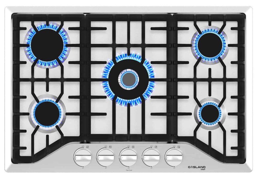 Gaslandchef 30  Gas 5 Burner Cooktop with Dual Size Power Burner